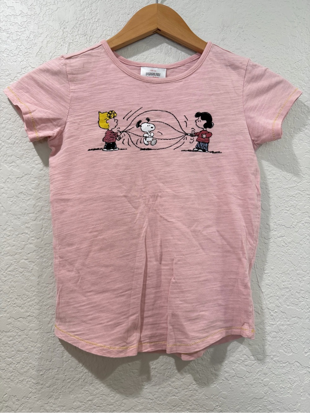 Hanna Andersson X Peanuts Snoopy Graphic Pink Short Sleeve Tee Shirt Size 6-7